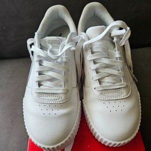 PUMA Women's Carina White-Silver Street Sneakers - Size 7